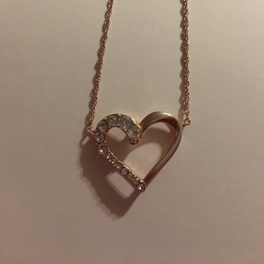 Heart shaped necklace with diamonds
